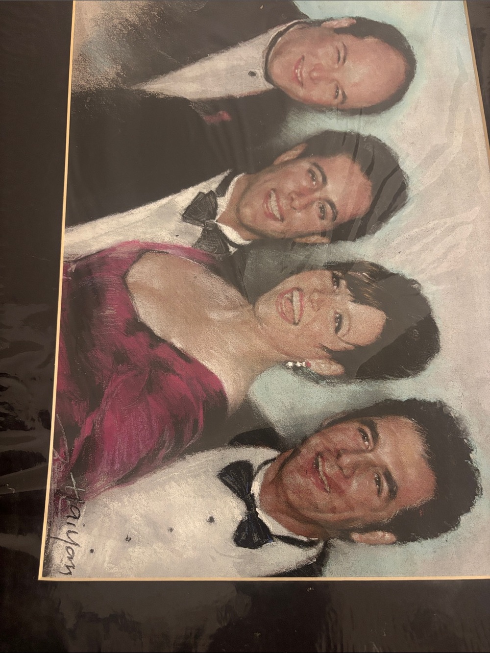 Fine Art Portrait Print in Deep Magenta and Black